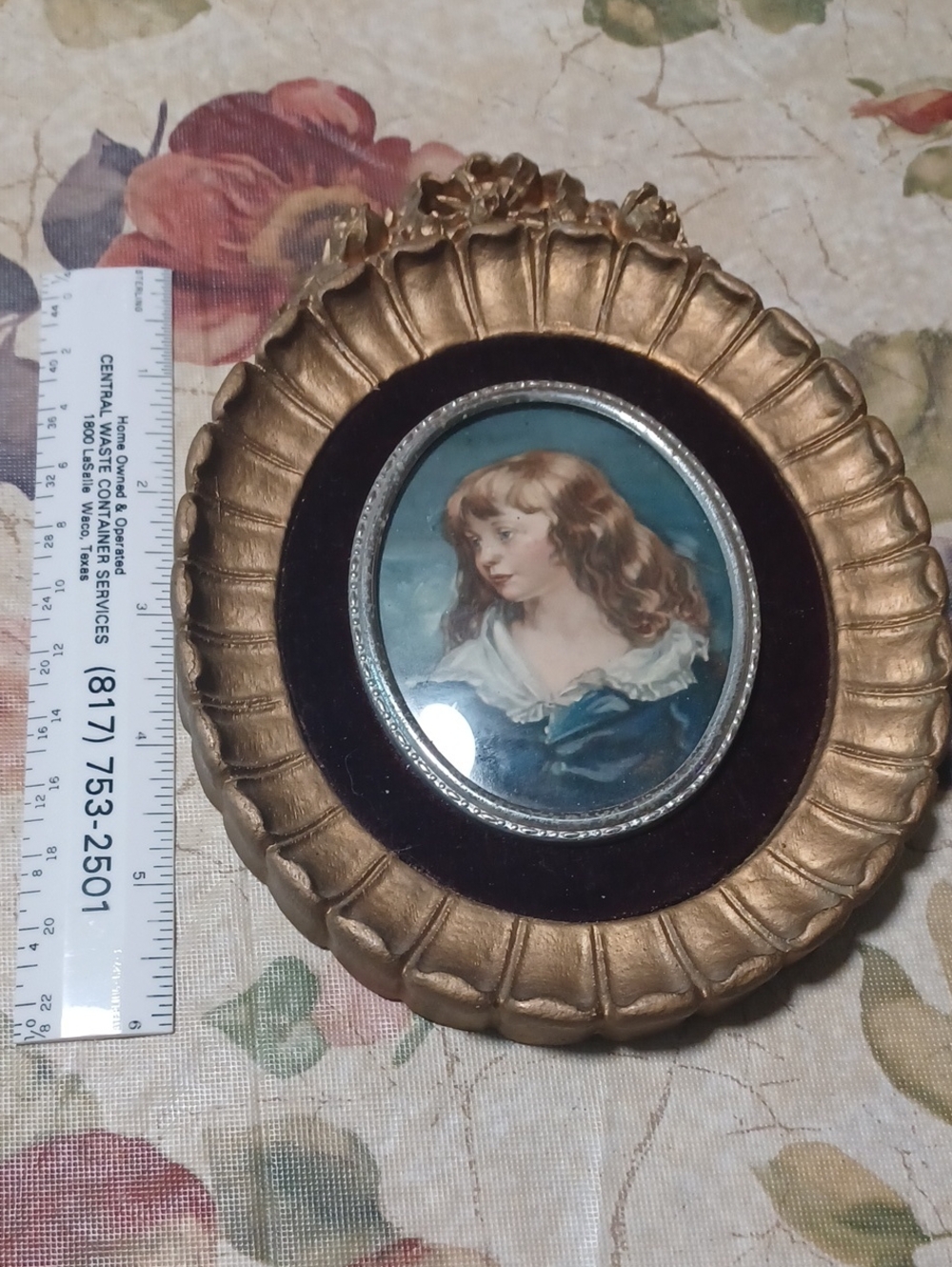 Ornate Gold Framed Portrait Of LORD CLAUDE HAMILTON Miniature